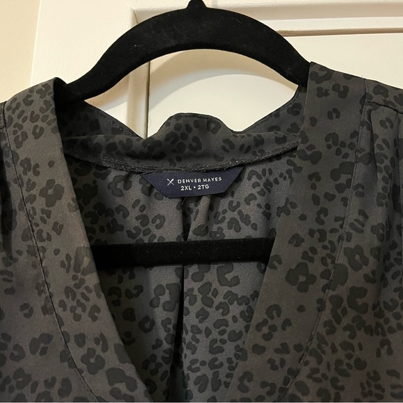 Denver Hayes leopard shift dress with pockets, size 2X - Picture 2 of 5